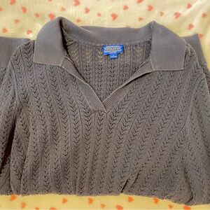 Dusty blue Pendleton collared sweater